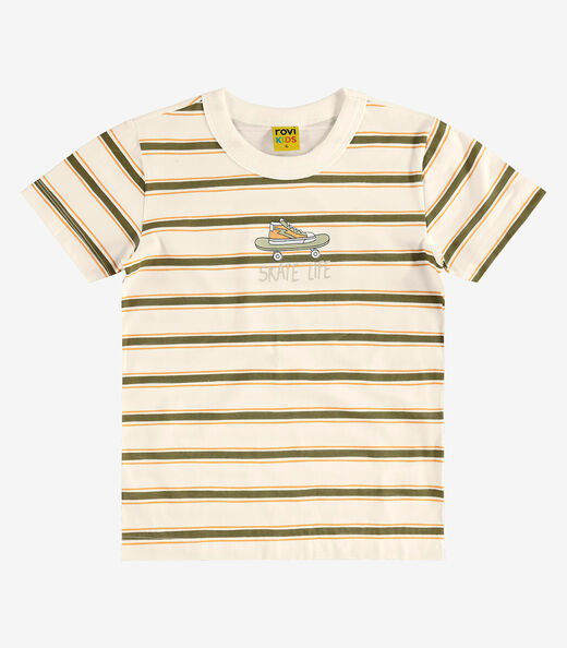 Camiseta Infantil Meia Malha Rovi Kids Bege