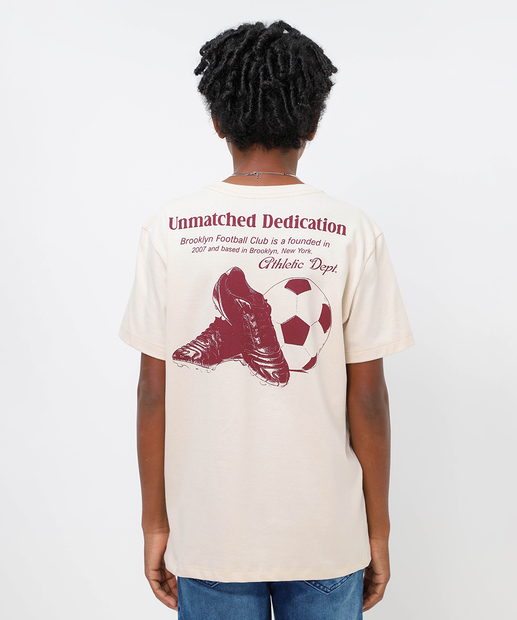 Camiseta Juvenil Estampa Frase Marisa Tam 10 a 16 Bege