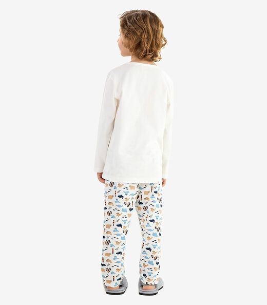 Pijama em Meia Malha Rovi Kids Bege