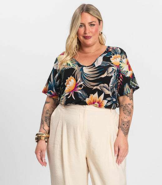 Image_Blusa Feminina Plus Size Infinita Cor Preto