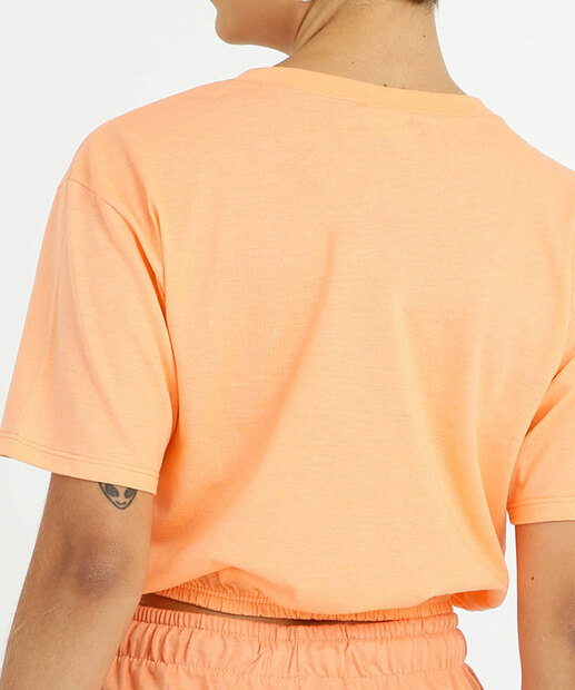 Blusa Cropped Feminina Estampa Frase Manga Curta