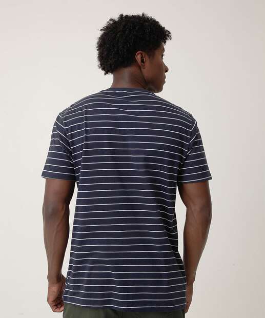 Camiseta Masculina Listrada Manga Curta MR