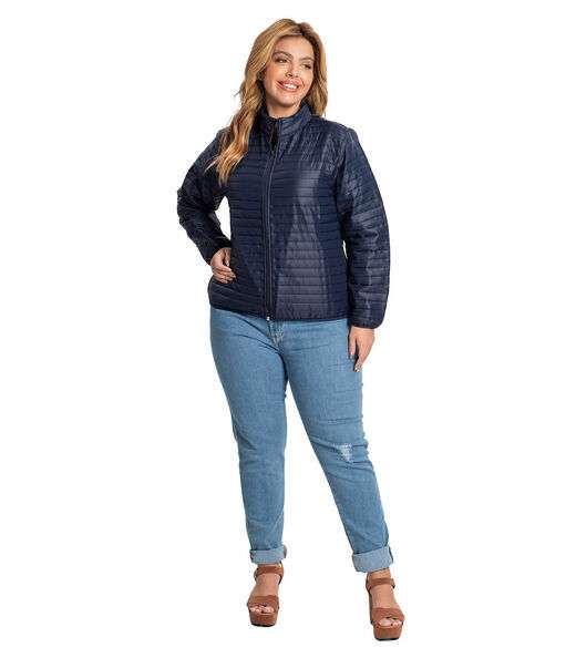 Jaqueta Puffer Plus Size Secret Glam Azul