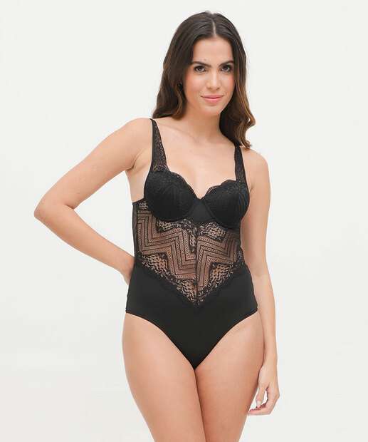 Body Feminino Sensual Renda Bojo Marisa