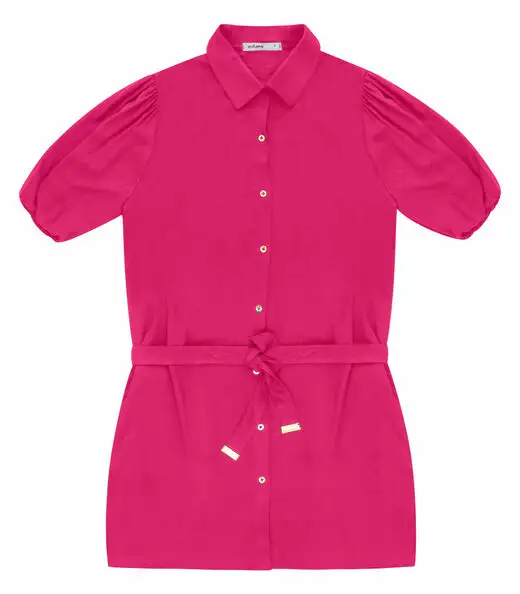 Vestido Feminino Chemise de Viscose Endless Rosa