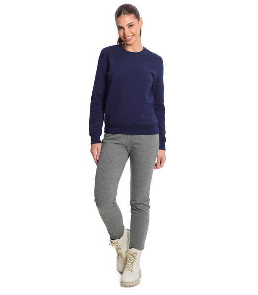 Blusão Feminino Básico de Moletom Rovitex Azul