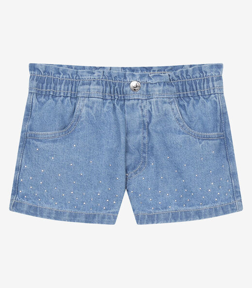 Shorts Jeans Infantil Menina Trick Nick Azul