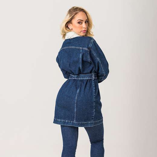 Jaqueta Parka Jeans Feminina Zune