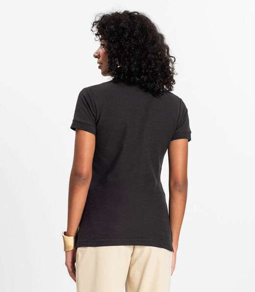 Polo Feminina Piquet Básica Select Preto