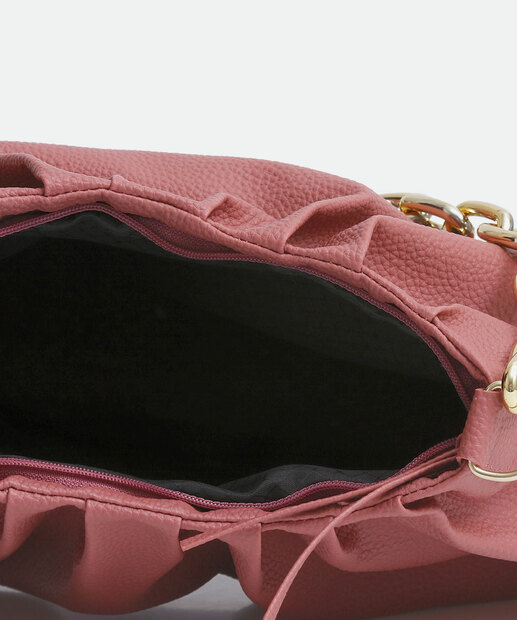 Bolsa de Ombro Baguete Feminina Textura Corrente Marisa