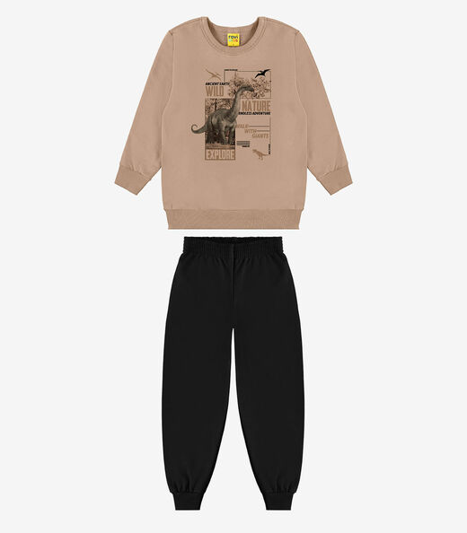 Image_Kit Conjunto Blusão Com Calça Rovi Kids Marrom