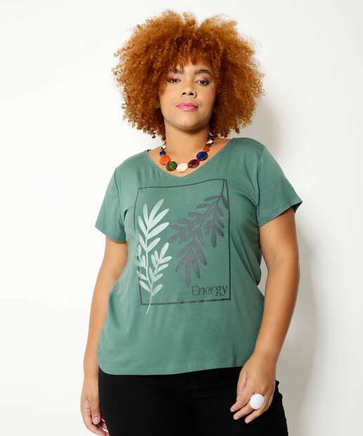 Image_Blusa Plus Size Feminina Estampa Folhas Marisa