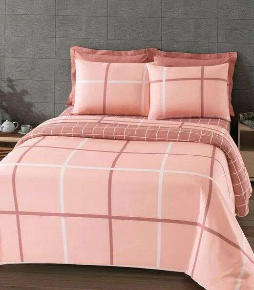 Jogo De Cama Casal 4 Peças Lar E Lazer Rosa