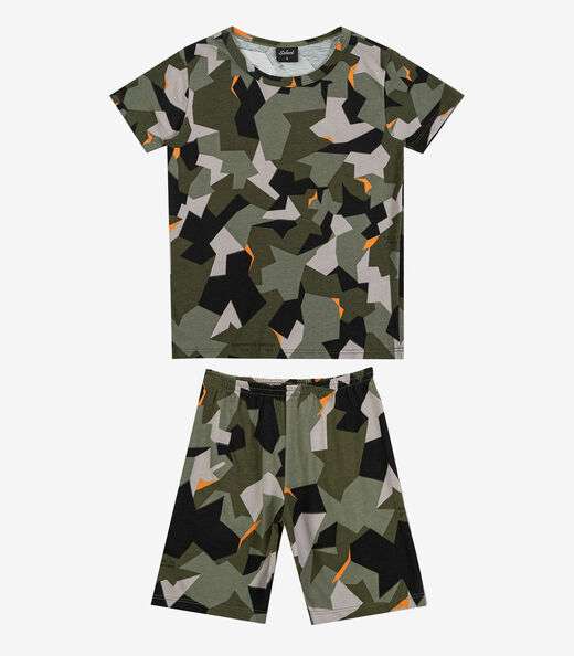 Pijama Infantil Camiseta e Bermuda Select Verde