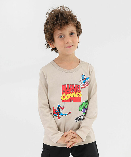 Image_Camiseta Infantil Manga Longa Vingadores Marvel Tam 4 a 10 Bege