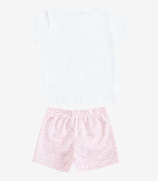 Conjunto Infantil Curto Verão Menina Select Branco