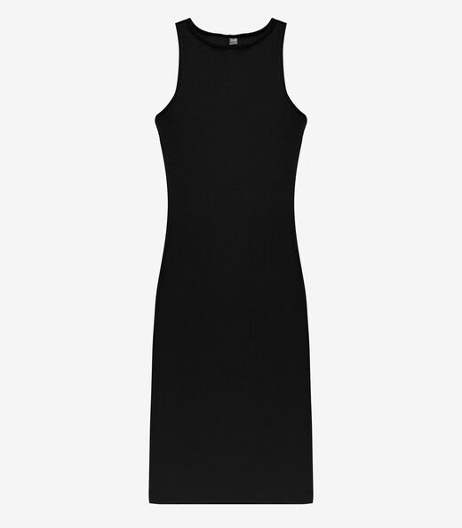 Vestido Midi Feminino Em Ribana Infinita Cor Preto