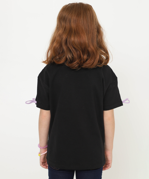 Blusa Infantil Hello Kitty Sanrio Tam 4 a 10 Preto
