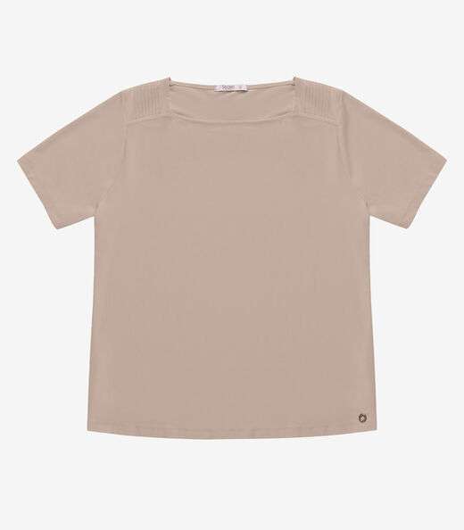 Blusa Feminina Manga Curta Secret Glam Marrom