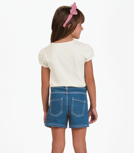 Conjunto Menina Infantil Blusa com Shorts Trick Bege