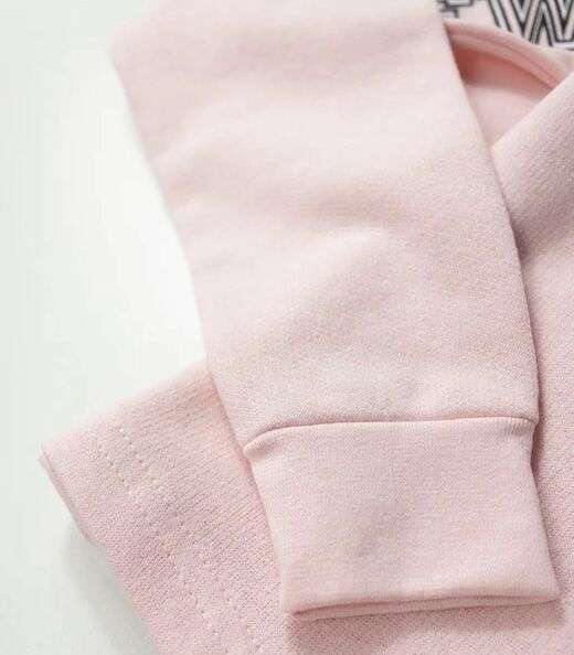 Vestido Infantil Manga Longa Em Moletom Laluna Rosa