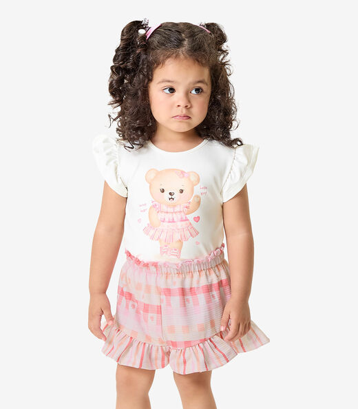 Image_Conjunto Blusa Com Shorts Infantil Rovi Kids Rosa