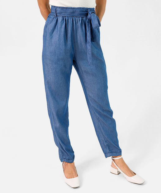 Calça Feminina Clochard Reta Jeans Azul
