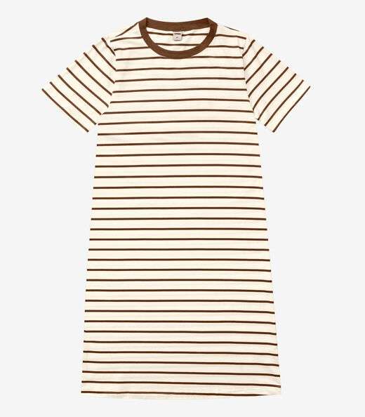 Vestido Feminino Listrado Rovitex Marrom
