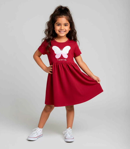Image_Vestido Infantil em Molecotton Select Vermelho