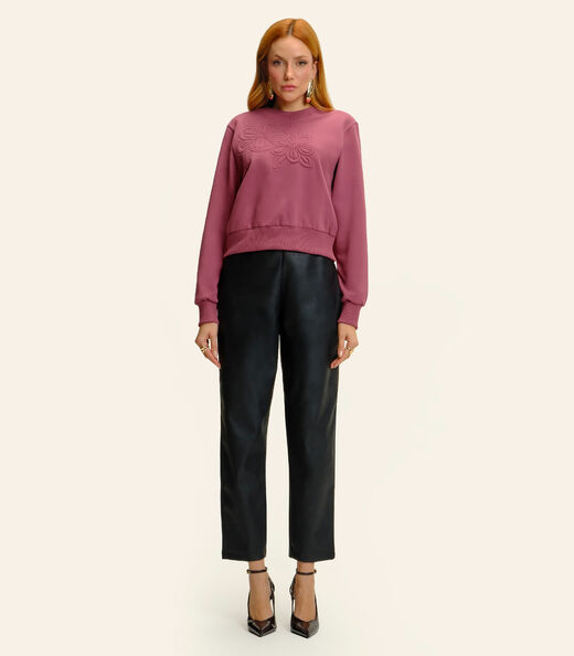 Blusão Feminino Moletom Bordado Felpado Endless Vermelho
