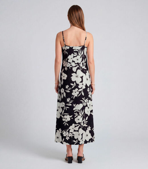 Vestido Midi Com Alças Finas Infinita Cor Preto