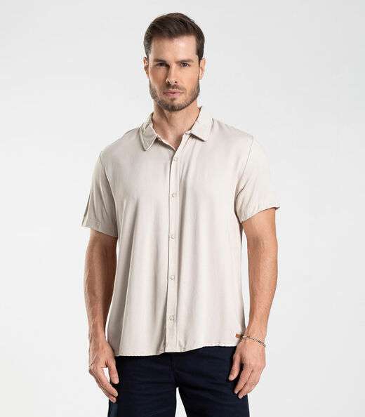 Image_Camisa em Viscose Sarjada Masculina Diametro Bege