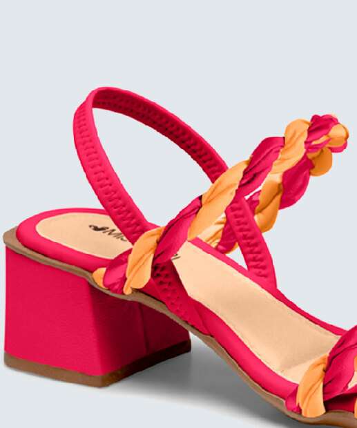 Sandália Salto Grosso Feminina Trançada Mississipi 