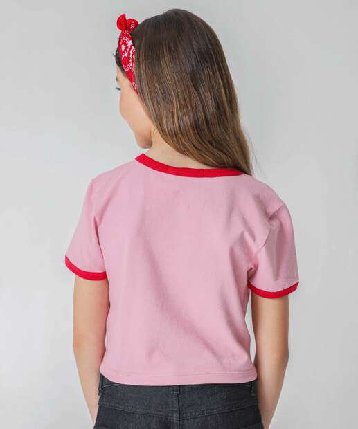 Blusa Juvenil Cotton Bordado Marisa Tam 10 a 16 Rosa