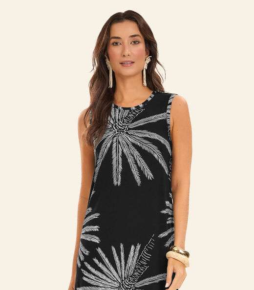 Vestido Midi Feminino Viscotorcion Rovitex Preto