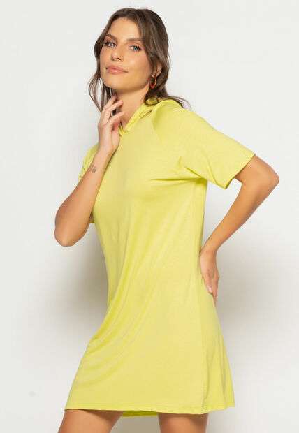 Vestido Curto Com Capuz Malha Verde Salvatore