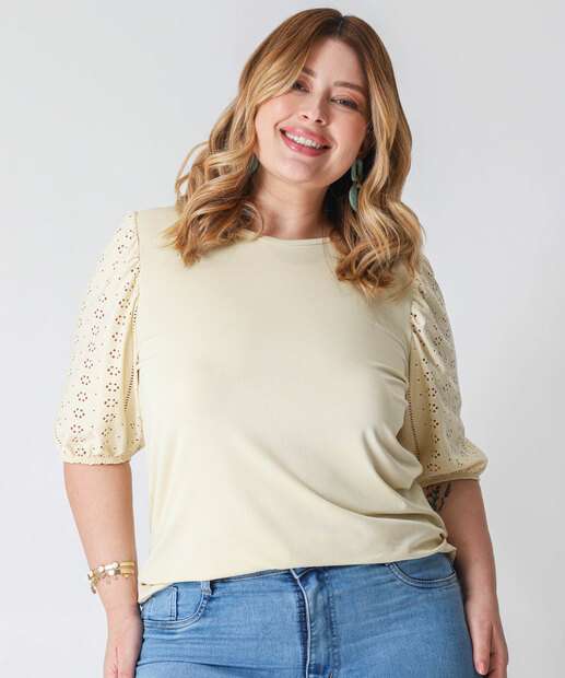 Image_Blusa Plus Size Feminina Laise Marisa Amarelo