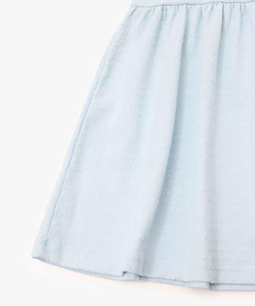 Vestido Infantil Textura Laços Marisa Tam 1 a 3 Azul