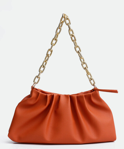 Bolsa de Ombro Baguete Feminina Textura Corrente Marisa