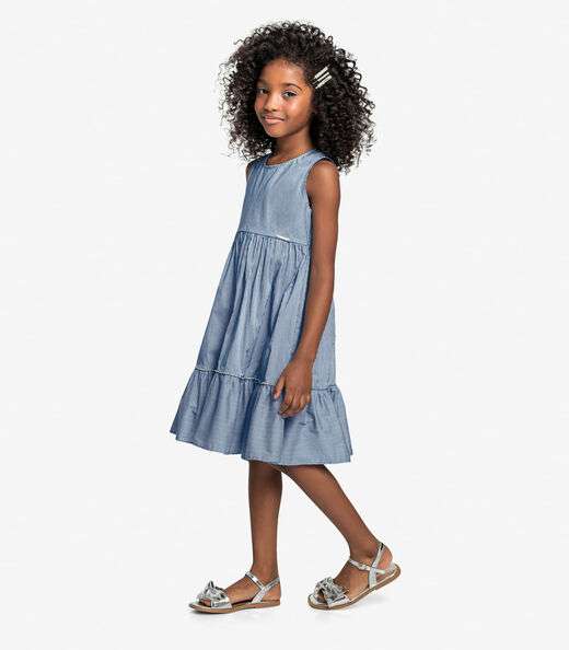 Vestido Infantil Com Listras Trick Nick Azul