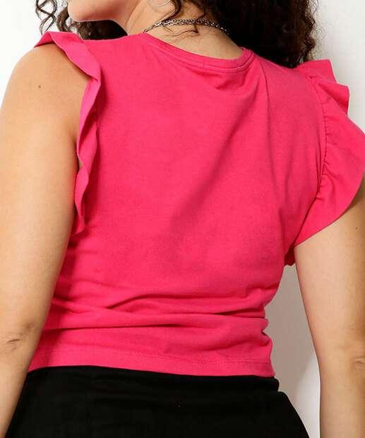 Blusa Regata Feminina Babado Marisa