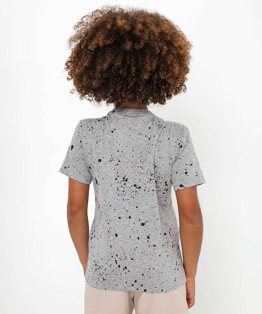 Camiseta Infantil Estampada Marvel Tam 4 a 10 Cinza