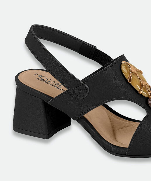 Sandália Feminina Salto Grosso Modare Preto