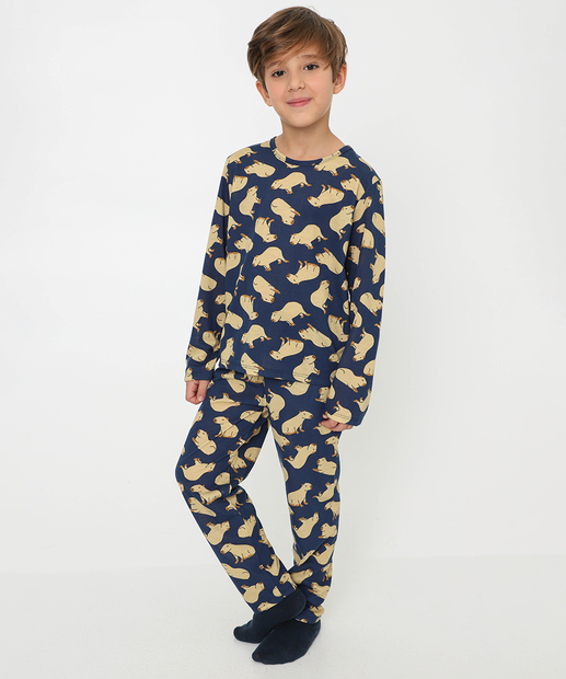 Image_Pijama Infantil Capivara Marisa Tam 04 ao 10 Azul