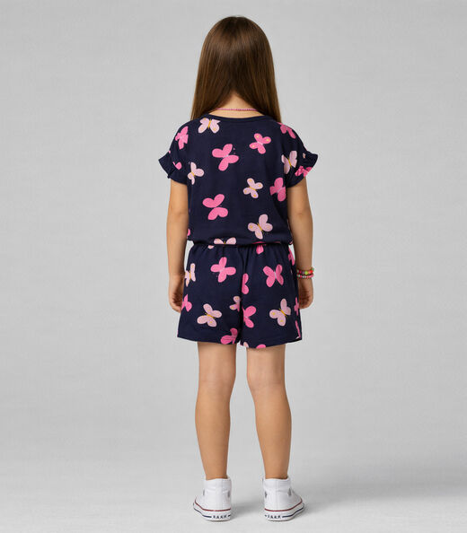 Conjunto Infantil Menina Com Babado Select Azul
