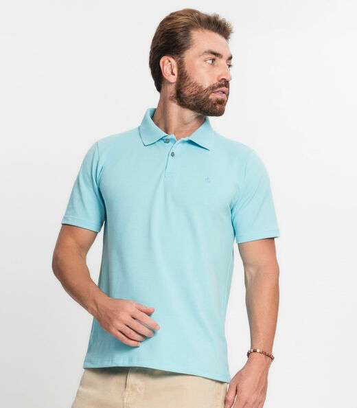 Polo Básica Masculina Diametro Azul