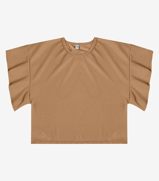 Image_Blusa Feminina Com Manga Franzida Infinita Cor Bege