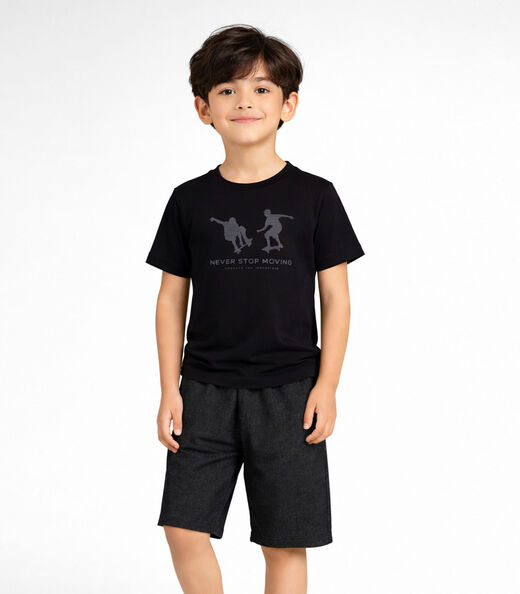 Image_Conjunto Infantil Blusa E Bermuda Masculina Select Preto