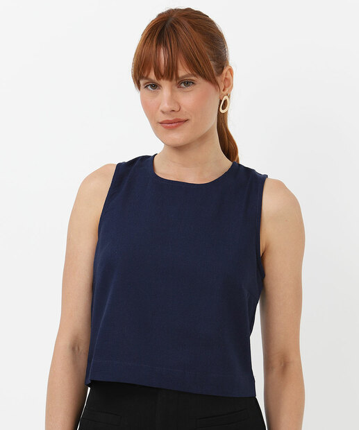 Image_Blusa Feminina Sem Manga Marisa Azul