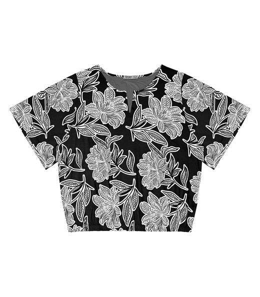 Blusa Manga Curta Feminina Plus Size Secret Glam Preto
